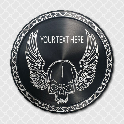 Winged Skull with Personalized Text - Center Point CnC